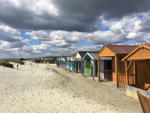 West Wittering beach huts in April